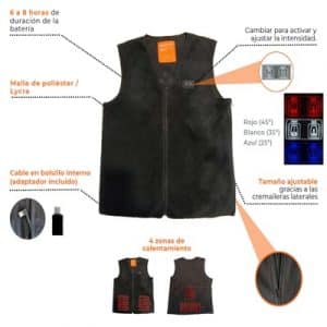 Chaleco Calefactable Heatflex 4 Zonas