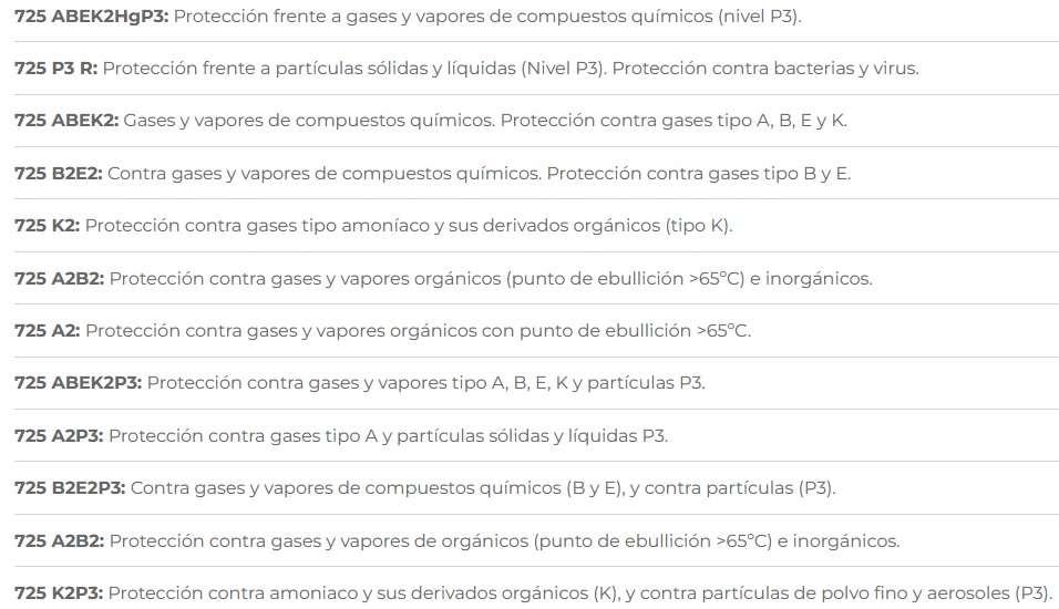 Filtro 725 A2B2 para Máscara 741 2 Filtros 725 para Máscara 741