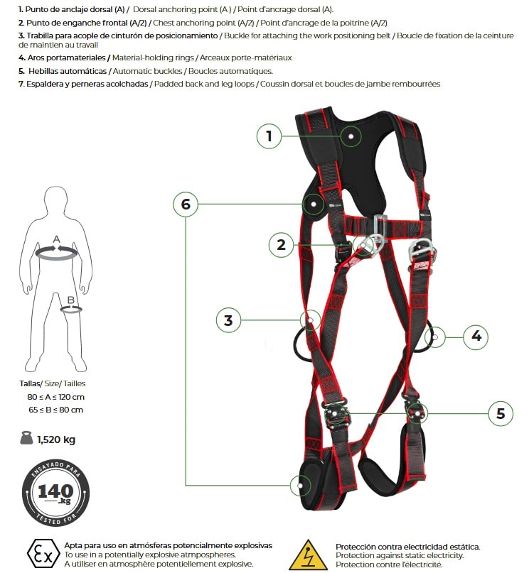 Arnés Anticaídas 21-C ATEX Plus