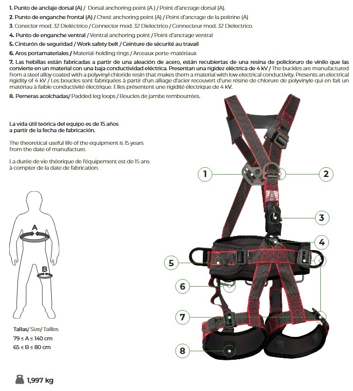 Arnés Anticaídas Atlas Dieléctrico