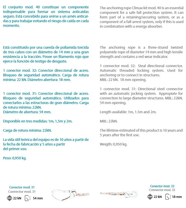 Elemento de Amarre Conjunto 40