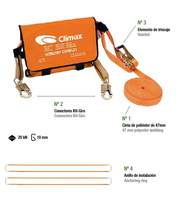 Línea de Vida Horizontal Complet 20 Metros