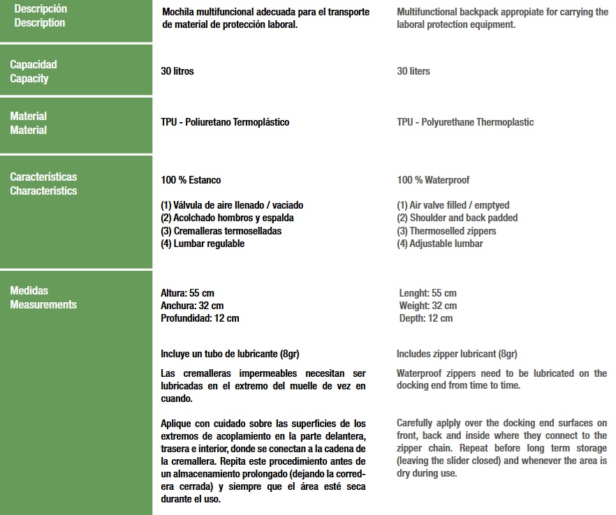 Petate Estanco Labor 30L