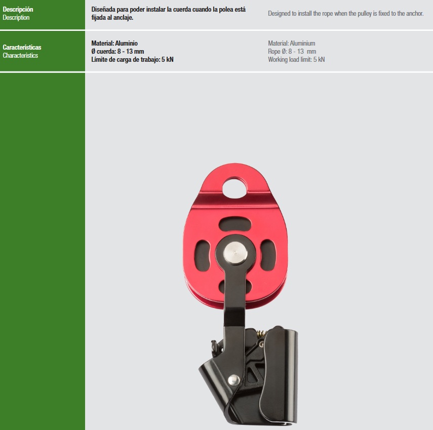 Polea Bloqueadora AP-030 2 Polea Bloqueadora AP-030