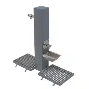 Fuente doble Galdana DOG con religa Galvanizada