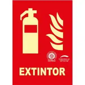 Señal Clase A Extinción Extintor 297x210mm