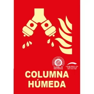 Señal Clase A Extinción Columna Húmeda 297x210mm