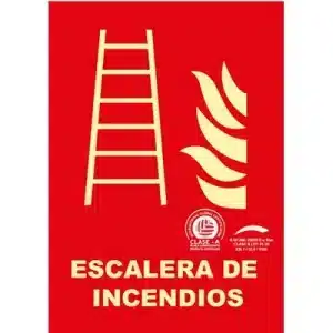 Señal Clase A Extinción Escalera Incendios 297x210mm