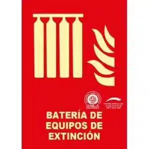 Señal Clase A Extinción Batería Equipos Extinción 297x210mm