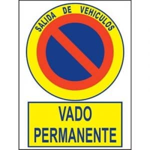 Cartel Vado Permanente PE 40x30cm