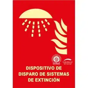 Señal Clase A Extinción Dispositivo Disparo Sistemas Extinción 297x210mm