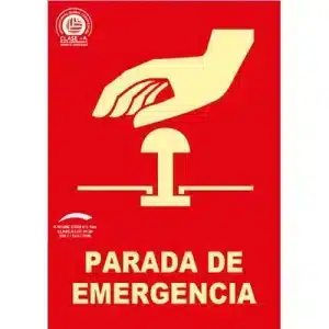 Señal Clase A Extinción Parada Emergencia 297x210mm