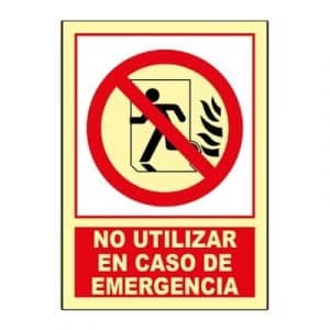 Señal Clase B No Utilizar en Caso de Emergencia A4