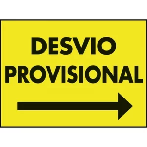 Cartel PP Desvío Provisional de 70x50cm