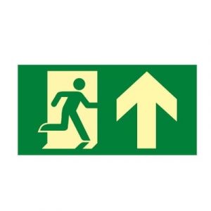 Señal Clase B Recorrido Evacuacion Flecha Subir 32x16cm