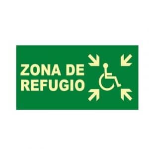 Señal Clase B Zona de Refugio 32x16cm
