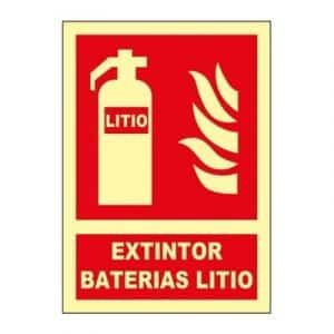 Señal Clase B Extintor Baterias Litio A4