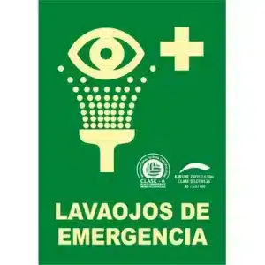 Señal Clase A Evacuación Lavaojos Emergencia 210x297mm