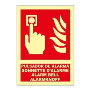 Señal Clase B Pulsador Alarma Varios Idiomas A4