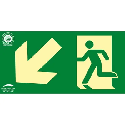 Señal Clase A Evacuación Salida Puerta Abajo Izquierda 320x160mm 1 Señal Clase A Evacuación Salida Puerta Abajo Izquierda 320x160mm