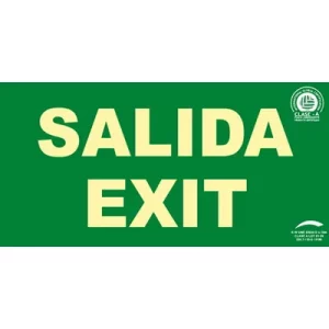 Señal Clase A Evacuación Salida Exit 320x160mm