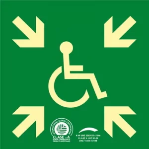 Señal Clase A Evacuación Punto Reunión 210x210mm