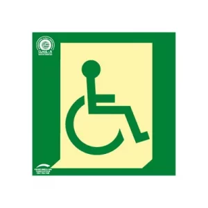 Señal Clase A Evacuación Salida Movilidad Reducida Derecha 160x160mm