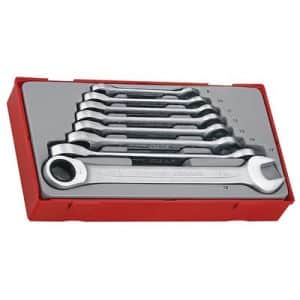 Juego de Llaves Combinadas de Carraca Métrica TT6508RS - 8 piezas