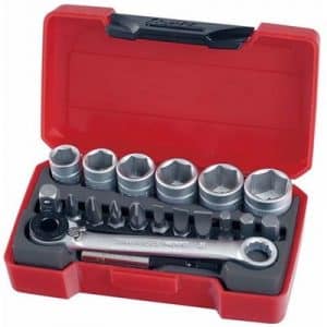 MINI JUEGO DE LLAVES DE VASO 1/4" T1419 - 19 piezas