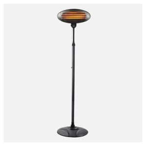 Calefactor Exterior Cuarzo Austral 2000w Negro C/pie 3elem.3pot.ip34 Orientable y giro 360º Regx50,5x50 Cm