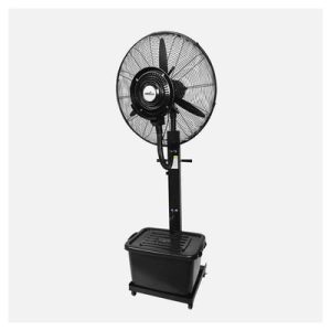 Ventilador De Pie Diluvio Negro 3velocidades 240w Nebulizador Tanque 42l Ruedas Fijo Y Rot.170x71x45cm