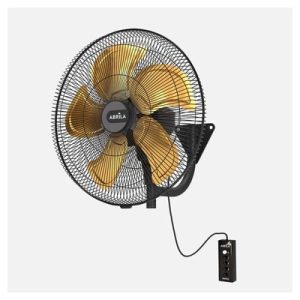 Ventilador Pared Velero 209w Negro/oro 3vel 5aspas 50d Remoto,alta Velocidad Fijo Y Rotatorio 70X50X60cm