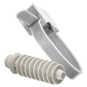 Brida de nylon para tubo y taco para brida roscado