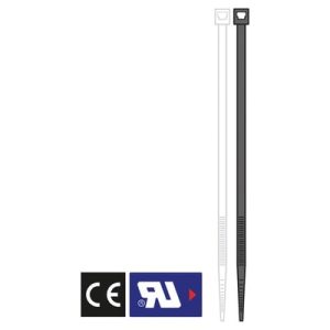 Brida de nylon polyamida 6.6 en blanco y negro