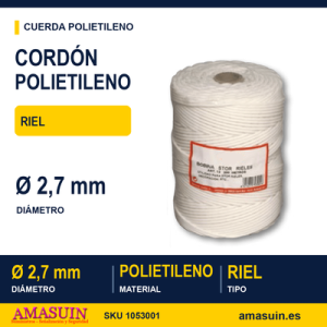 Cordón Riel Polietileno 2.7mm.