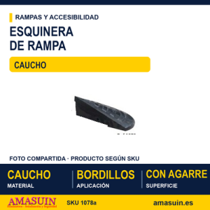 Esquinera Rampa Salva Bordillos Caucho.