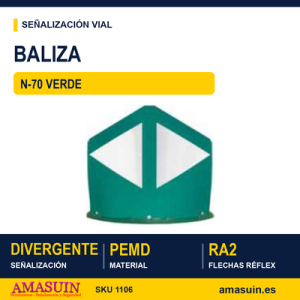 Baliza Divergente N-70 Verde.