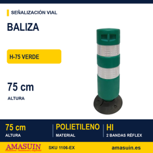Baliza H-75 Verde Desmontable.