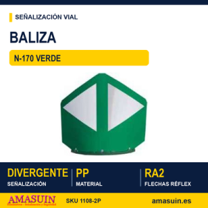 Baliza Divergente N-170 Verde.