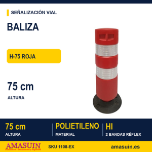 Baliza H-75 Roja Desmontable.