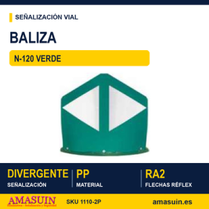 Baliza Divergente N-120 Verde.