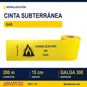 Cinta Gas Señalización Subterránea.