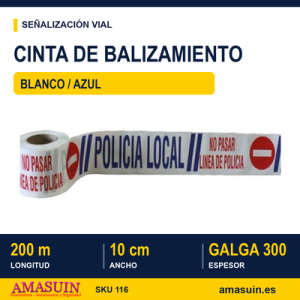 Cinta Balizar NO PASAR LÍNEA POLICÍA con R101.