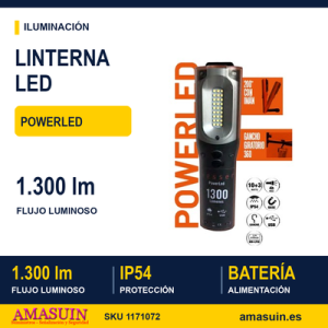 Linterna Powerled 1300 lúmenes IP54