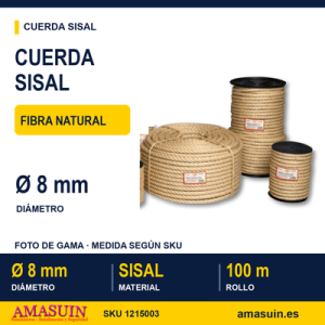 Cuerda Sisal Cableada 4/c 8mm.