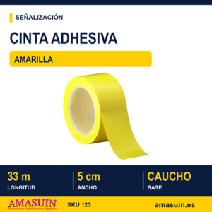 Cinta Adhesiva Amarilla de 5cmx33m.
