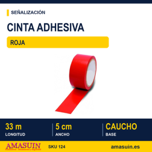 Cinta Adhesiva Roja de 5cmx33m.