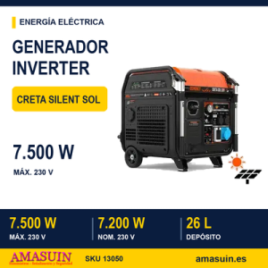 GENERADOR INVERTER 7500W CON APOYO SOLAR CRETA SOL SILENT