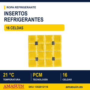 Insertos 16 Celdas 21º C. de Refrigeración.