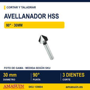Avellanador HSS 90º 30mm.